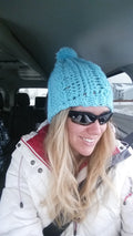 Blue Winter Beanie w/ Pom-Pom