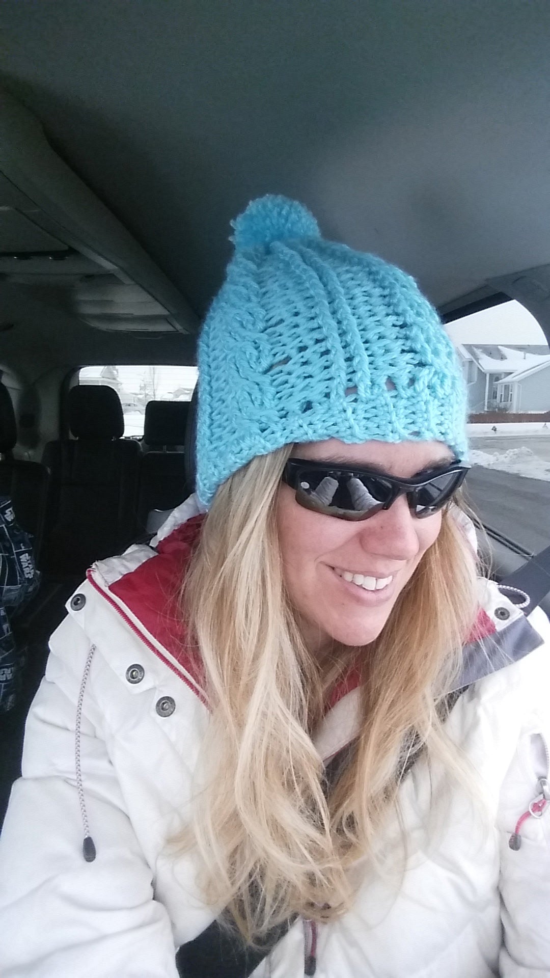 Blue Winter Beanie w/ Pom-Pom